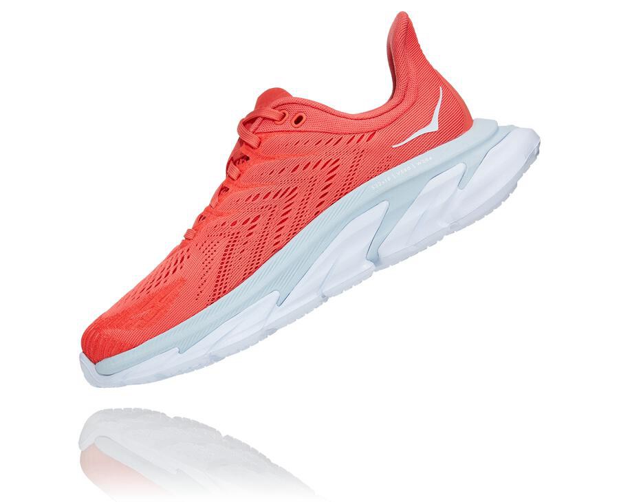 Tenis Hoka One One Mujer Rojos/Blancos - Clifton Edge - MTYJ54631